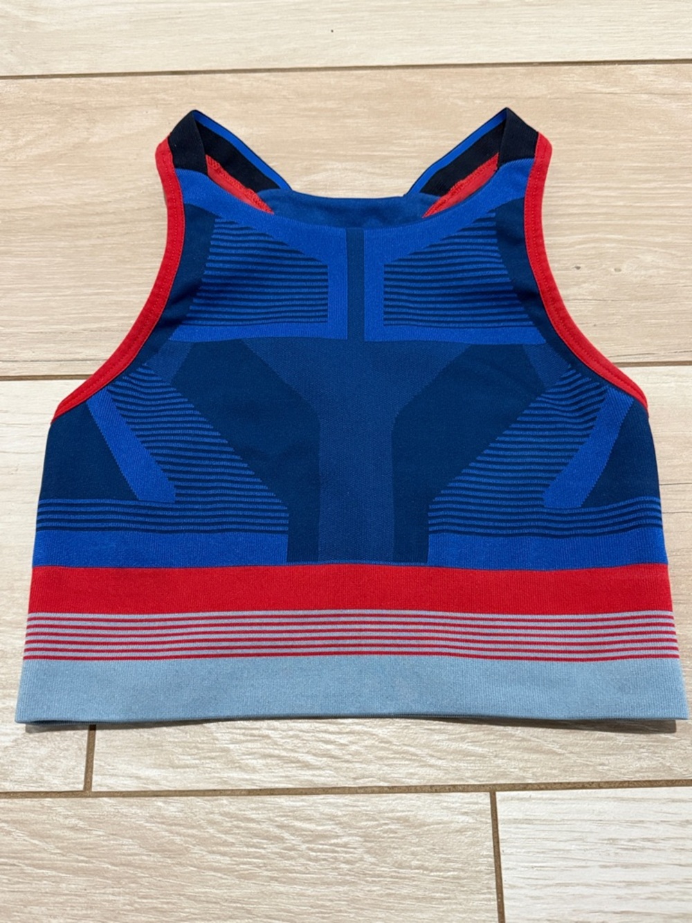 LNDR Seamless Sports Bra XS/S Blue Red Longline Racerback